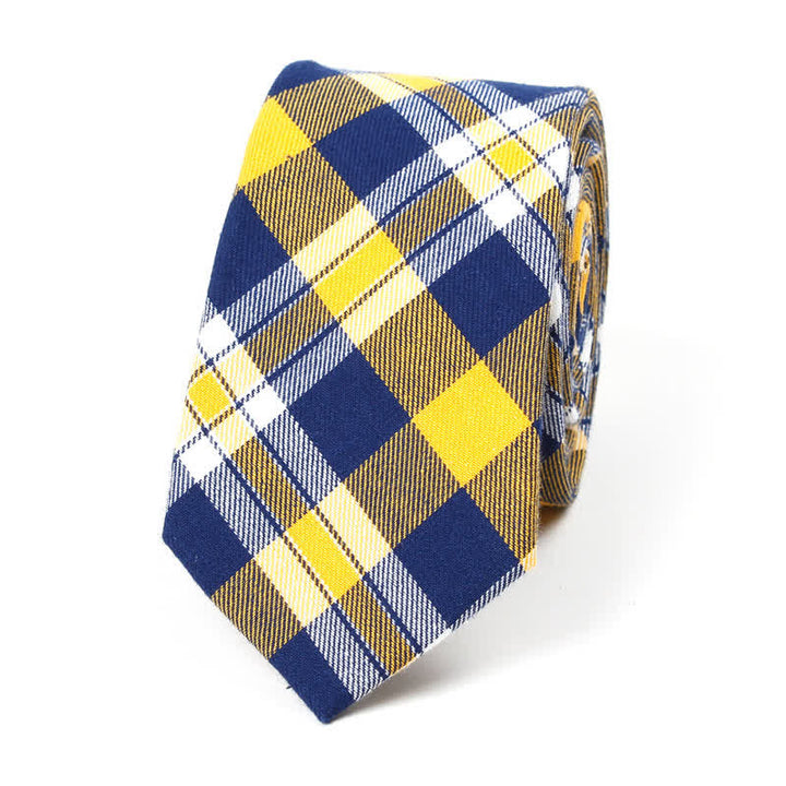 Corbata de lazo con estampado de cuadros a la moda para hombre