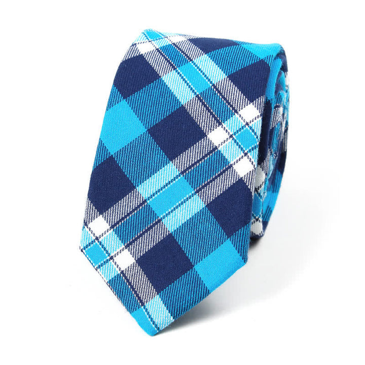 Corbata de lazo con estampado de cuadros a la moda para hombre