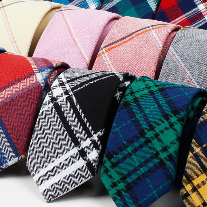 Corbata de lazo con estampado de cuadros a la moda para hombre
