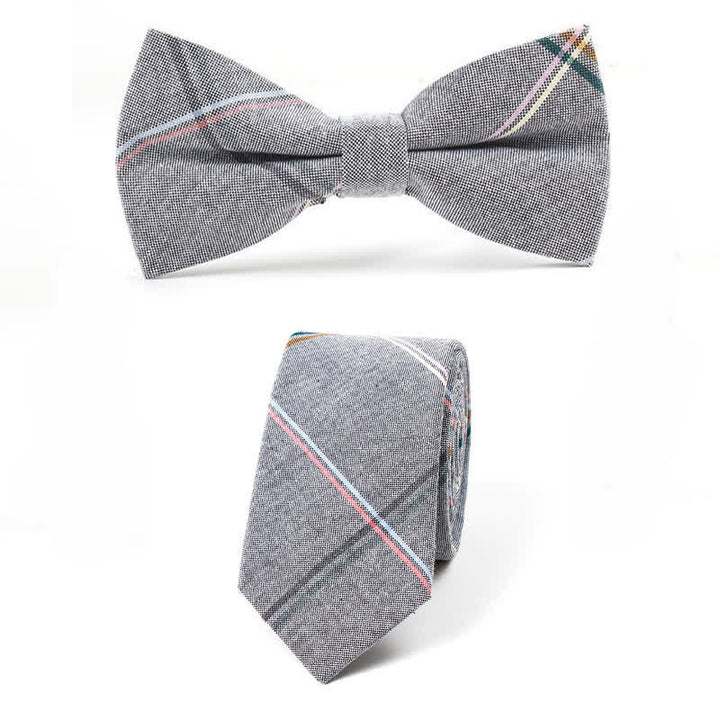 Corbata de lazo con estampado de cuadros a la moda para hombre