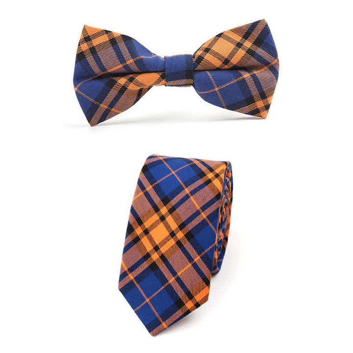 Corbata de lazo con estampado de cuadros a la moda para hombre