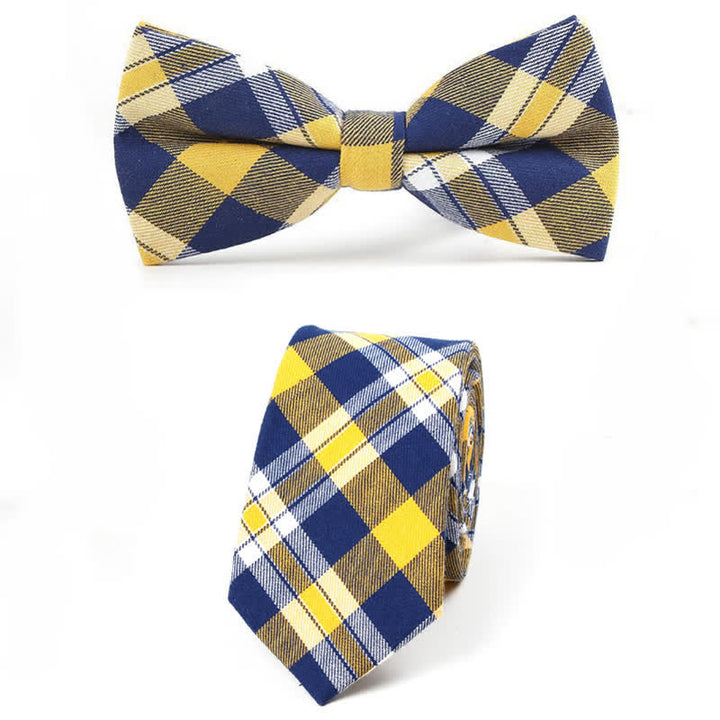 Corbata de lazo con estampado de cuadros a la moda para hombre