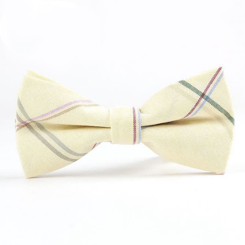 Corbata de lazo con estampado de cuadros a la moda para hombre