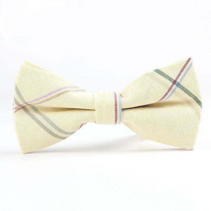Corbata de lazo con estampado de cuadros a la moda para hombre