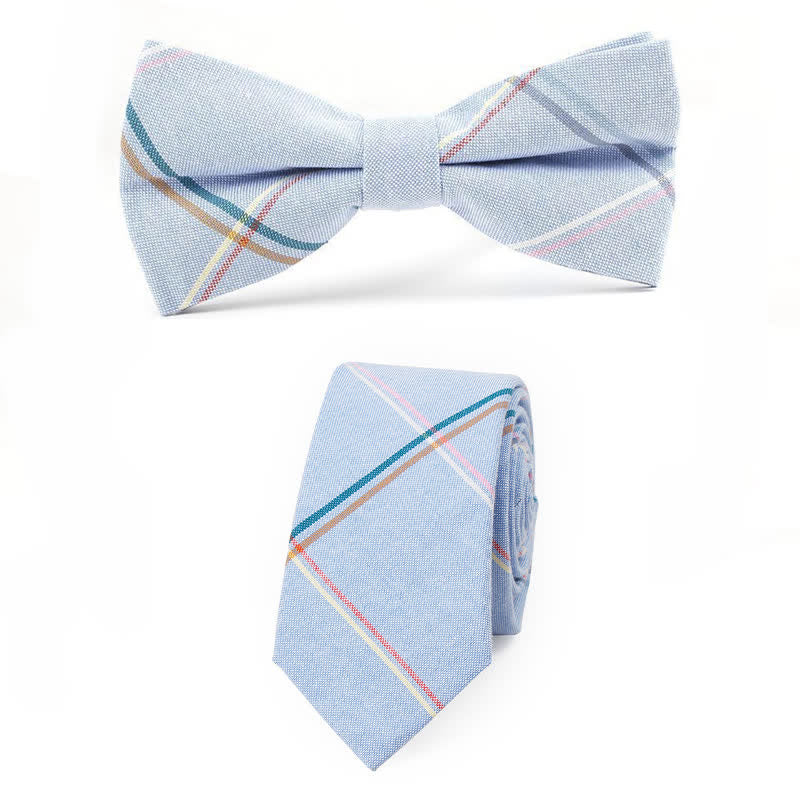Corbata de lazo con estampado de cuadros a la moda para hombre