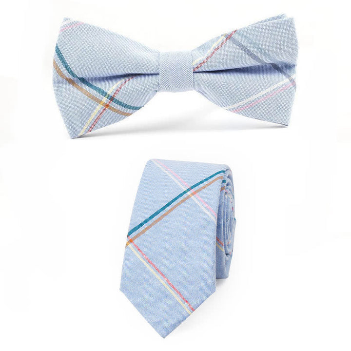 Corbata de lazo con estampado de cuadros a la moda para hombre