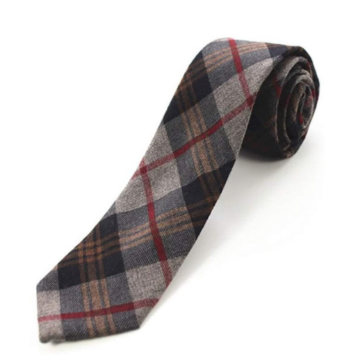 Corbata de hombre con estampado de cuadros retro de lana sintética