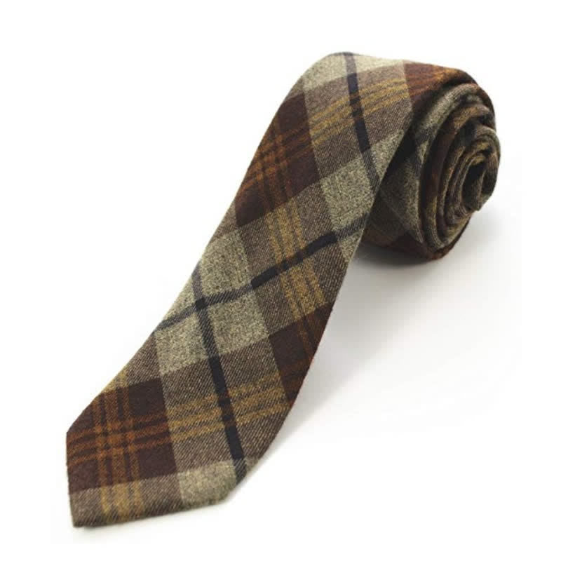 Corbata de hombre con estampado de cuadros retro de lana sintética
