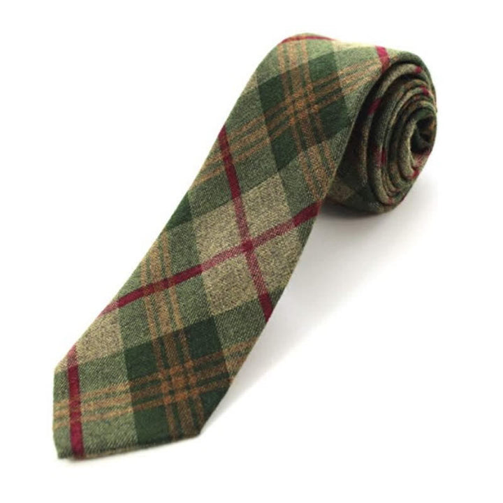 Corbata de hombre con estampado de cuadros retro de lana sintética