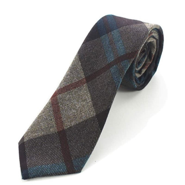 Corbata de hombre con estampado de cuadros retro de lana sintética