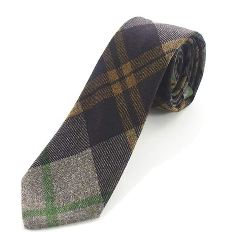 Corbata de hombre con estampado de cuadros retro de lana sintética