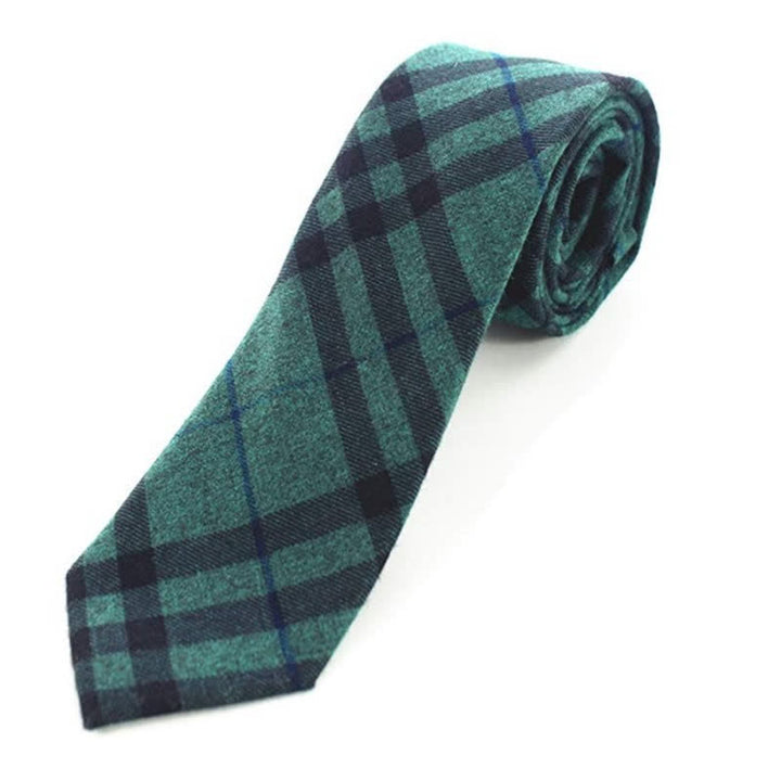 Corbata de hombre con estampado de cuadros retro de lana sintética