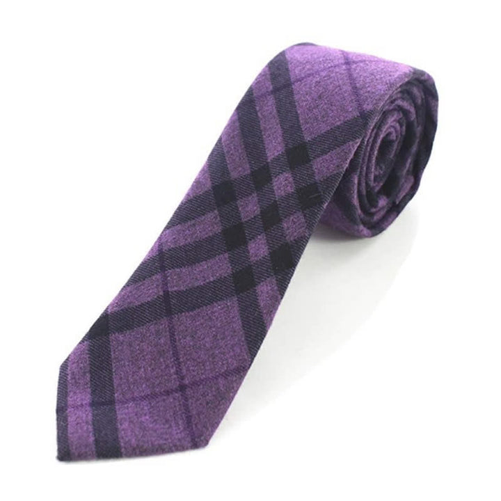 Corbata de hombre con estampado de cuadros retro de lana sintética