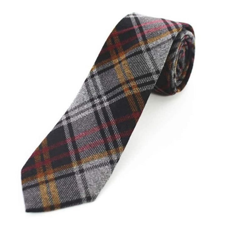 Corbata de hombre con estampado de cuadros retro de lana sintética