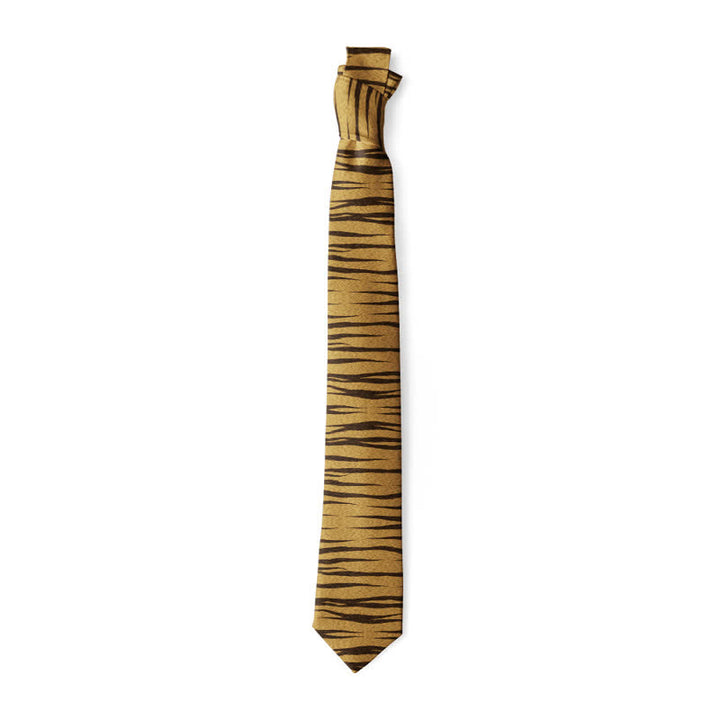 Corbata divertida y elegante con estampado de piel de animal para hombre