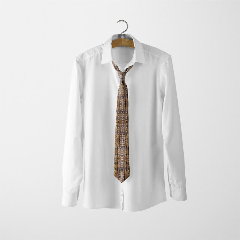 Corbata divertida y elegante con estampado de piel de animal para hombre