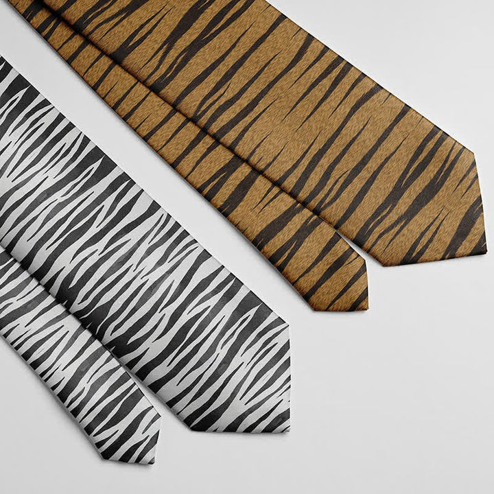 Corbata divertida y elegante con estampado de piel de animal para hombre