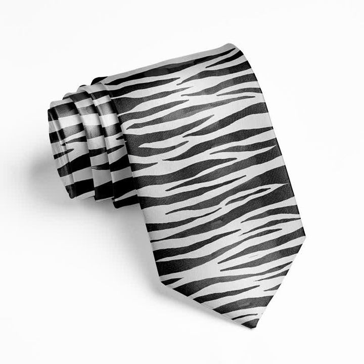 Corbata divertida y elegante con estampado de piel de animal para hombre