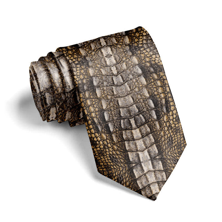 Corbata divertida y elegante con estampado de piel de animal para hombre