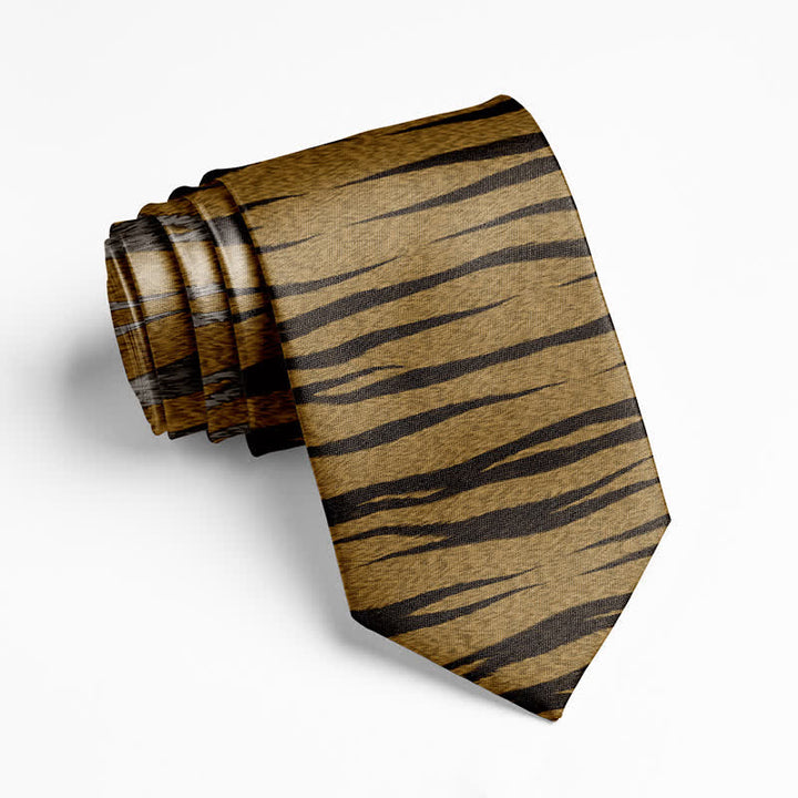 Corbata divertida y elegante con estampado de piel de animal para hombre
