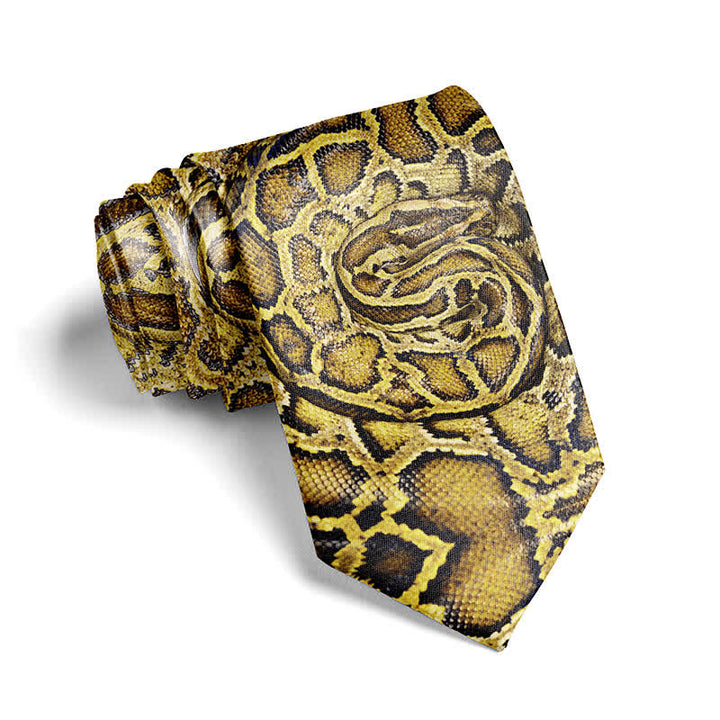 Corbata divertida y elegante con estampado de piel de animal para hombre