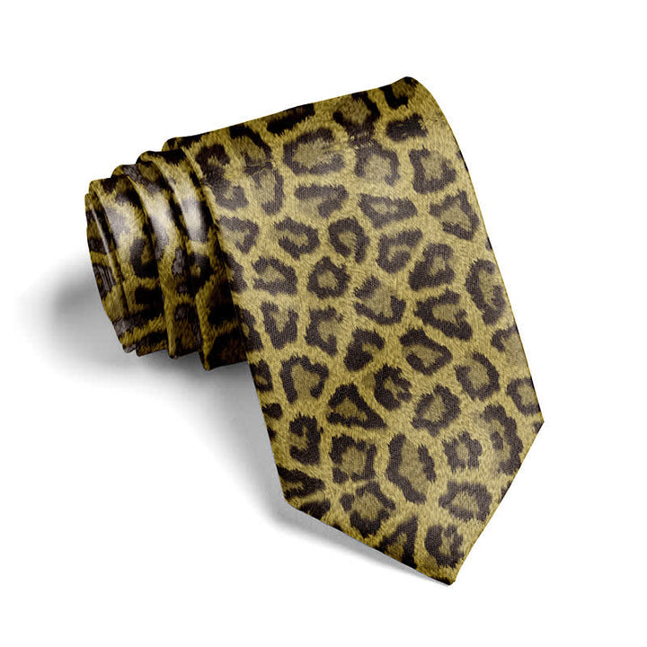 Corbata divertida y elegante con estampado de piel de animal para hombre
