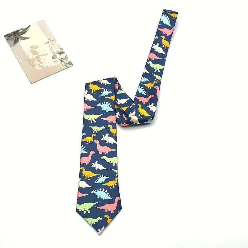 Accesorio de moda para traje con estampado de dinosaurio colorido para hombre