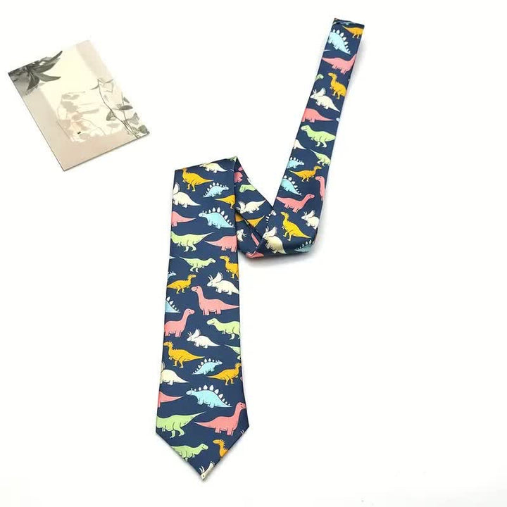 Accesorio de moda para traje con estampado de dinosaurio colorido para hombre