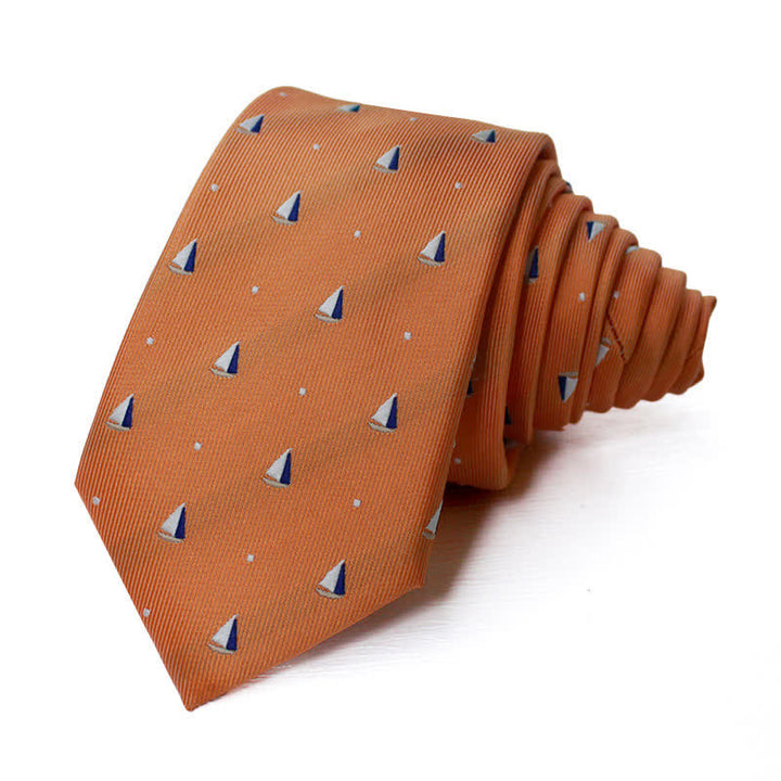 Corbata para hombre con motivos de veleros náuticos de dibujos animados