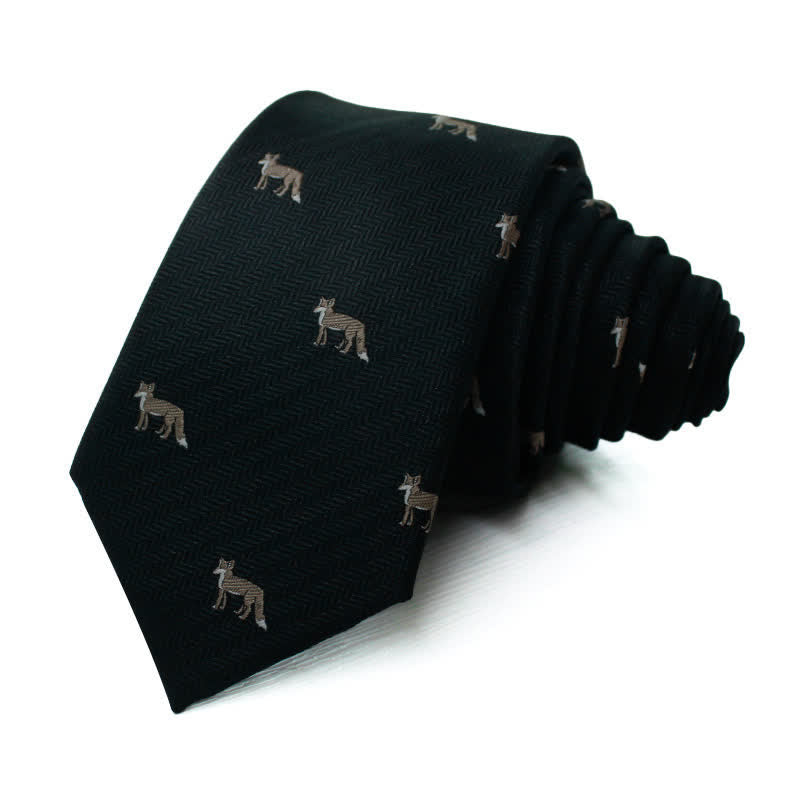 Corbata formal para hombre con motivos de zorros y animales.
