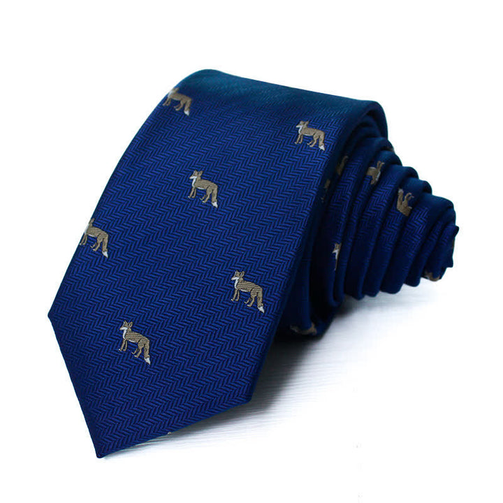 Corbata formal para hombre con motivos de zorros y animales.