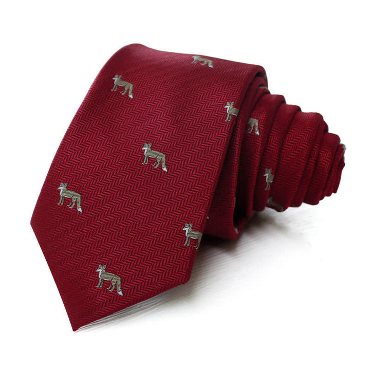 Corbata formal para hombre con motivos de zorros y animales.