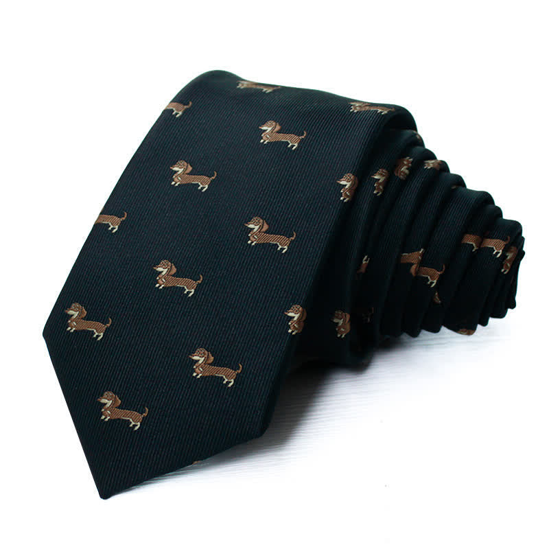 Corbata para hombre con motivos de perros salchichas adorables