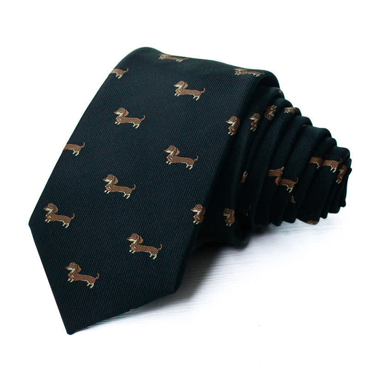 Corbata para hombre con motivos de perros salchichas adorables