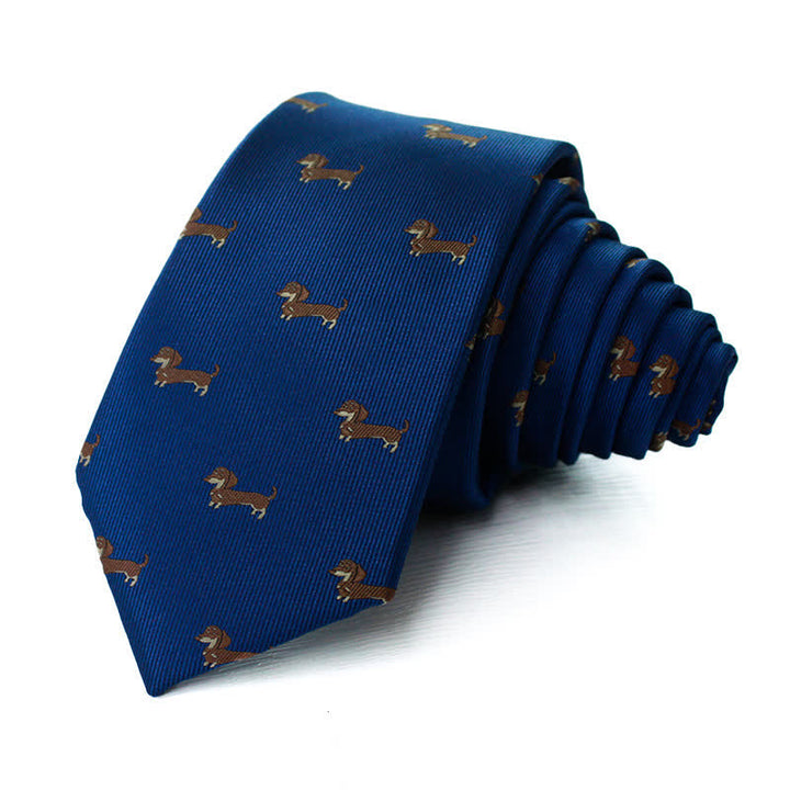 Corbata para hombre con motivos de perros salchichas adorables