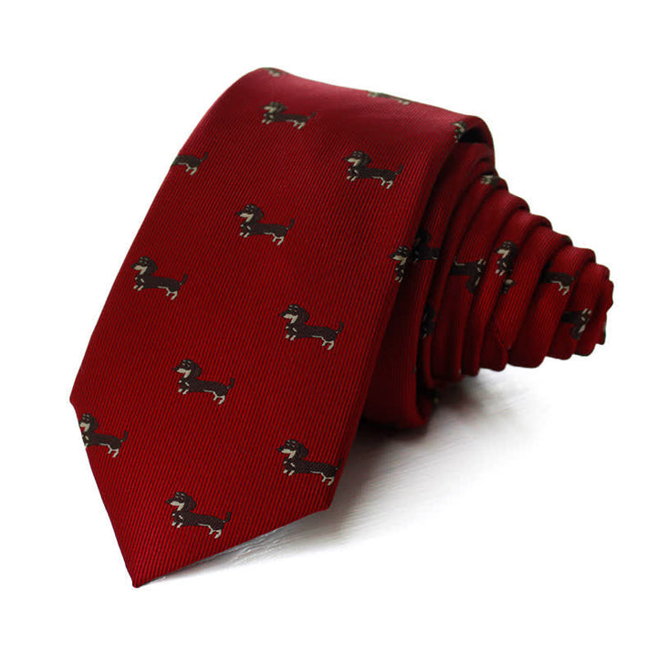 Corbata para hombre con motivos de perros salchichas adorables
