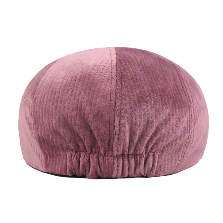 Boina de visera corta de pana a rayas