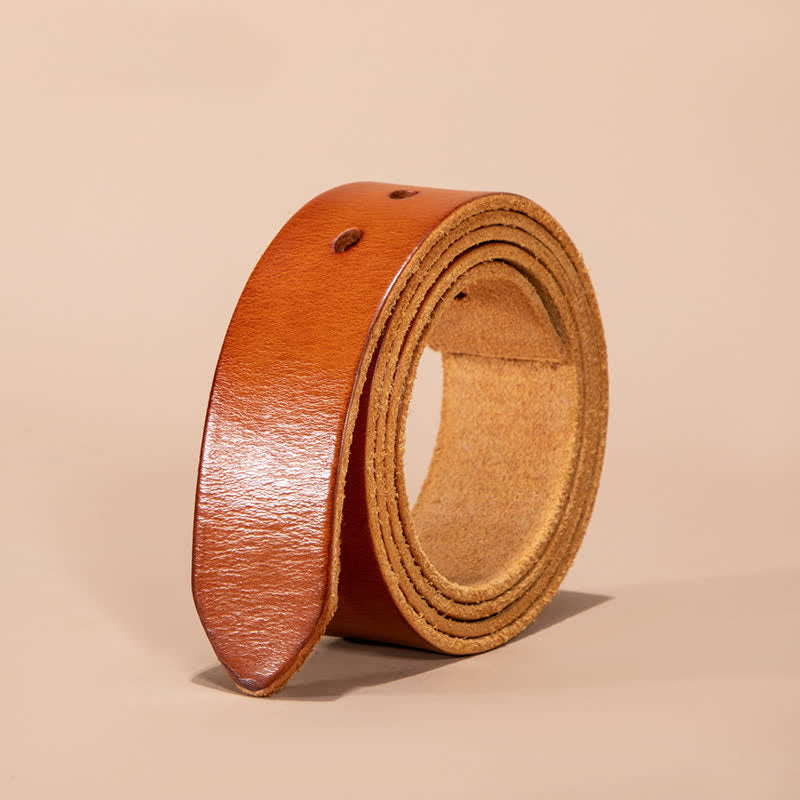 Correa de cuero genuino para cinturón sin hebilla.