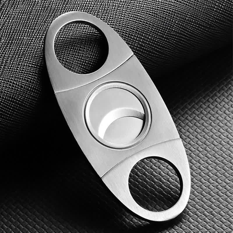 Estuche de cuero para humidor de puros de 3 dedos con cortador de puros