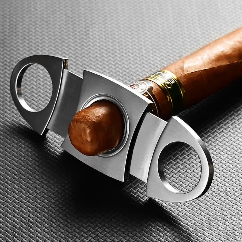 Estuche de cuero para humidor de puros de 3 dedos con cortador de puros