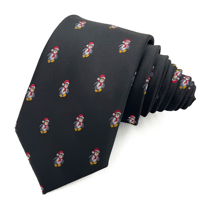 Corbata para hombre con motivos navideños divertidos de Papá Noel