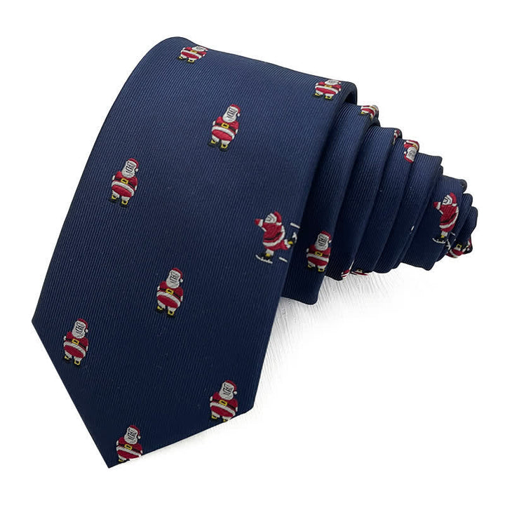 Corbata para hombre con motivos navideños divertidos de Papá Noel