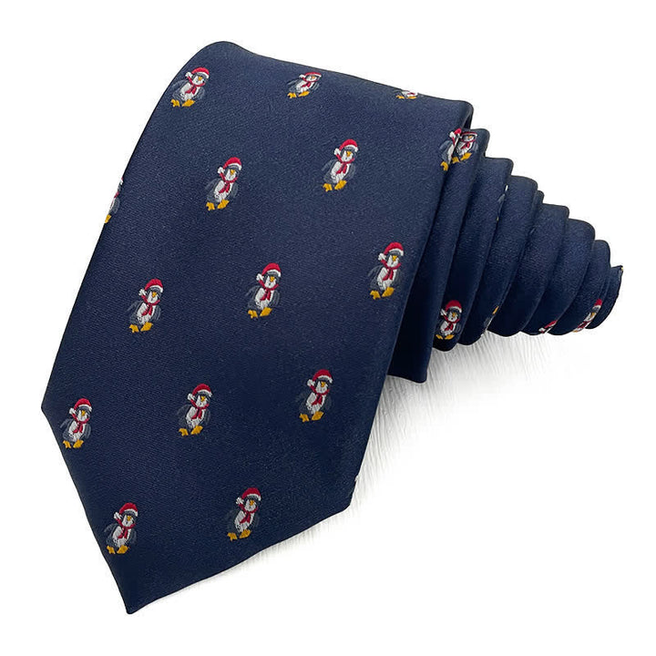 Corbata para hombre con motivos navideños divertidos de Papá Noel