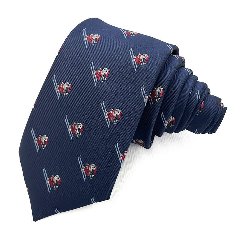 Corbata para hombre con motivos navideños divertidos de Papá Noel