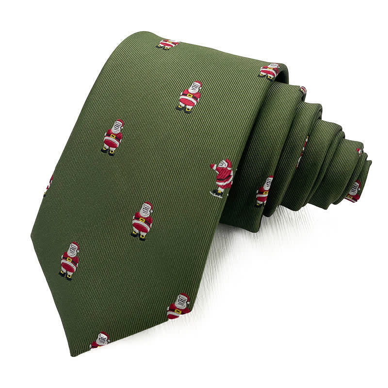 Corbata para hombre con motivos navideños divertidos de Papá Noel