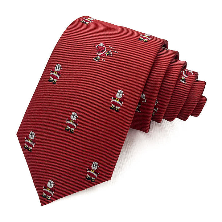 Corbata para hombre con motivos navideños divertidos de Papá Noel