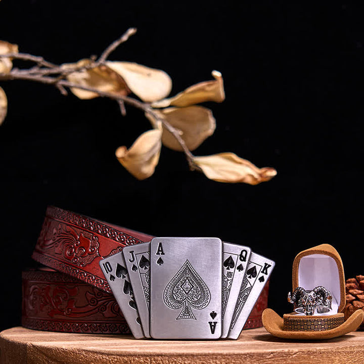 Juego de hebillas de encendedor de Ace Poker DIY con forma de cabra fantasma
