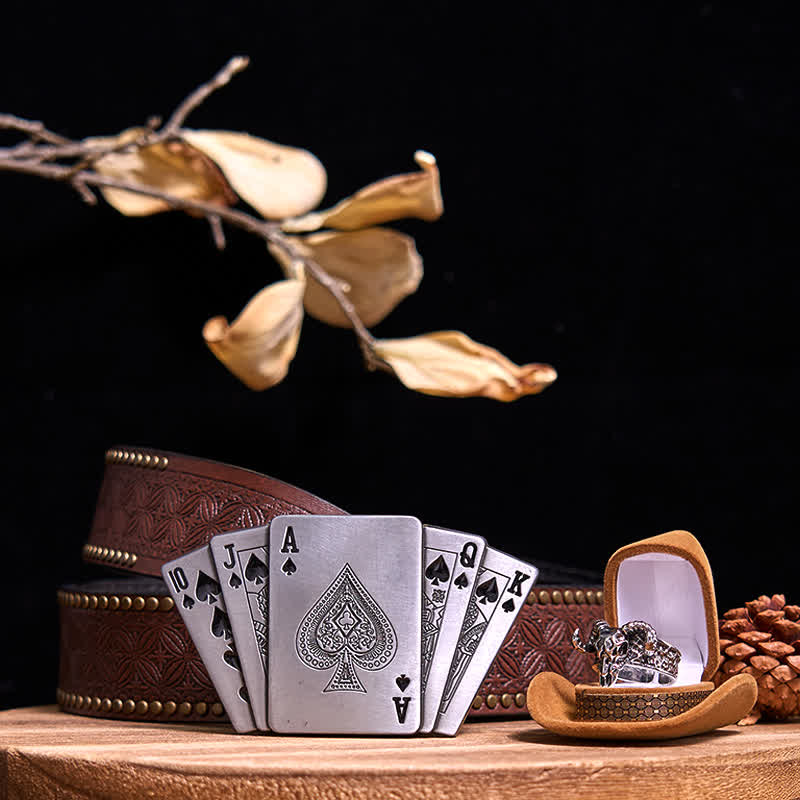 Juego de hebillas de encendedor de Ace Poker DIY con forma de cabra fantasma