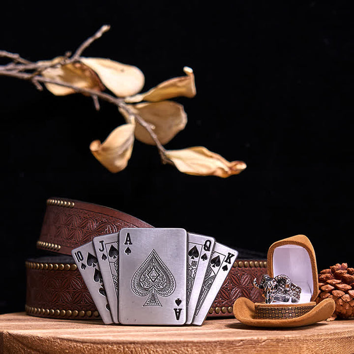 Juego de hebillas de encendedor de Ace Poker DIY con forma de cabra fantasma
