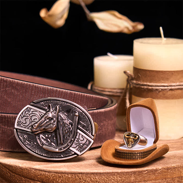 Juego de hebillas de cinturón con forma de cuchillo oculto, estilo retro, con anilla de toro, para armar uno mismo.